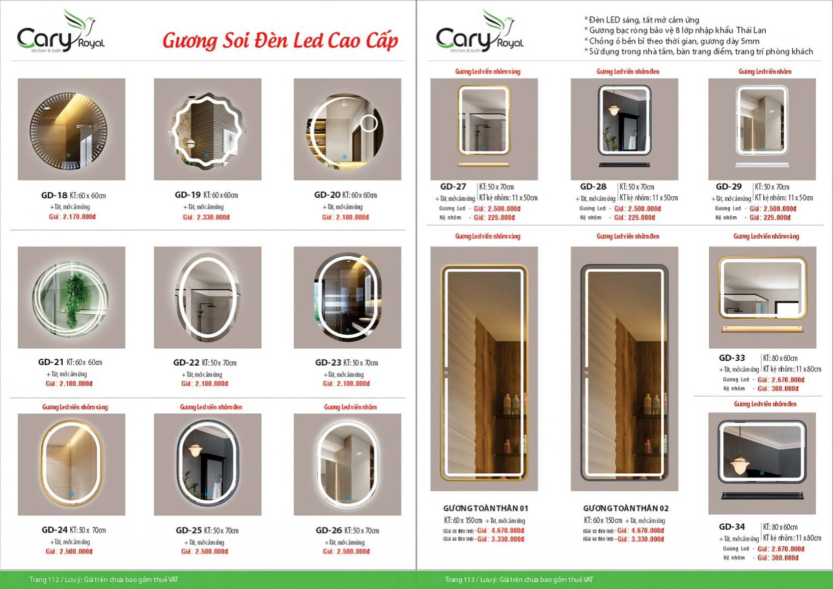 Thiết bị vệ sinh Cary Royal Catalogue và Bảng giá mới nhất 2026 /Page 57